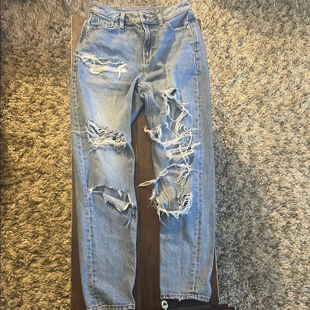 Distressed American Eagle Blue Jeans